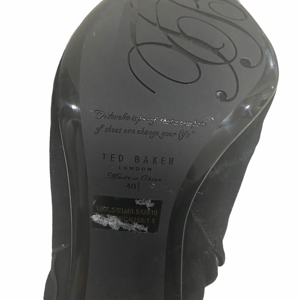 Ted Baker London Frillis Black Boot Ruffle Sz 40.5 - Picture 11 of 11